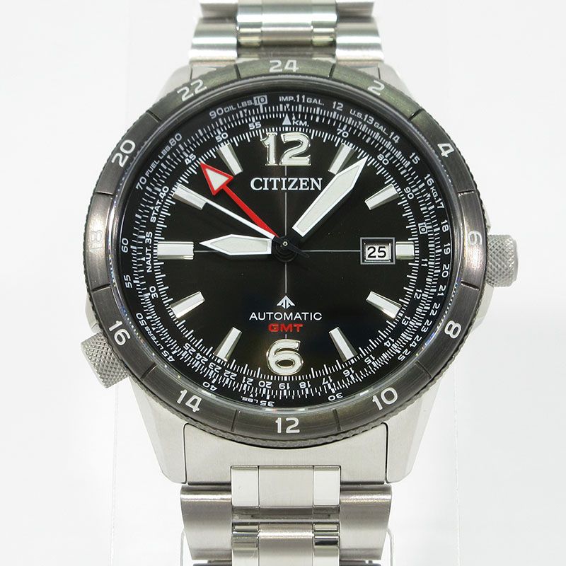 【三重本店】 中古 CITIZEN | シチズン NB6046-59E PROMASTER プロマスター メカニカル GMT 腕時計 アナログ表示 自動巻き ブラック×シルバー 【131】