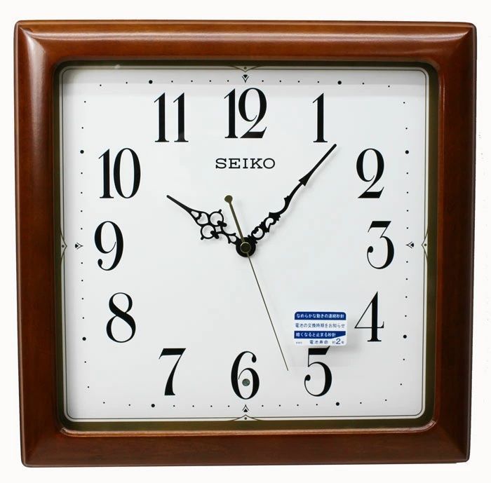 SEIKO 掛時計 ブラウン 約30cm 新品 訳あり特価 セイコー 電波アナログ掛け時計 KX248B 天然木 四角形