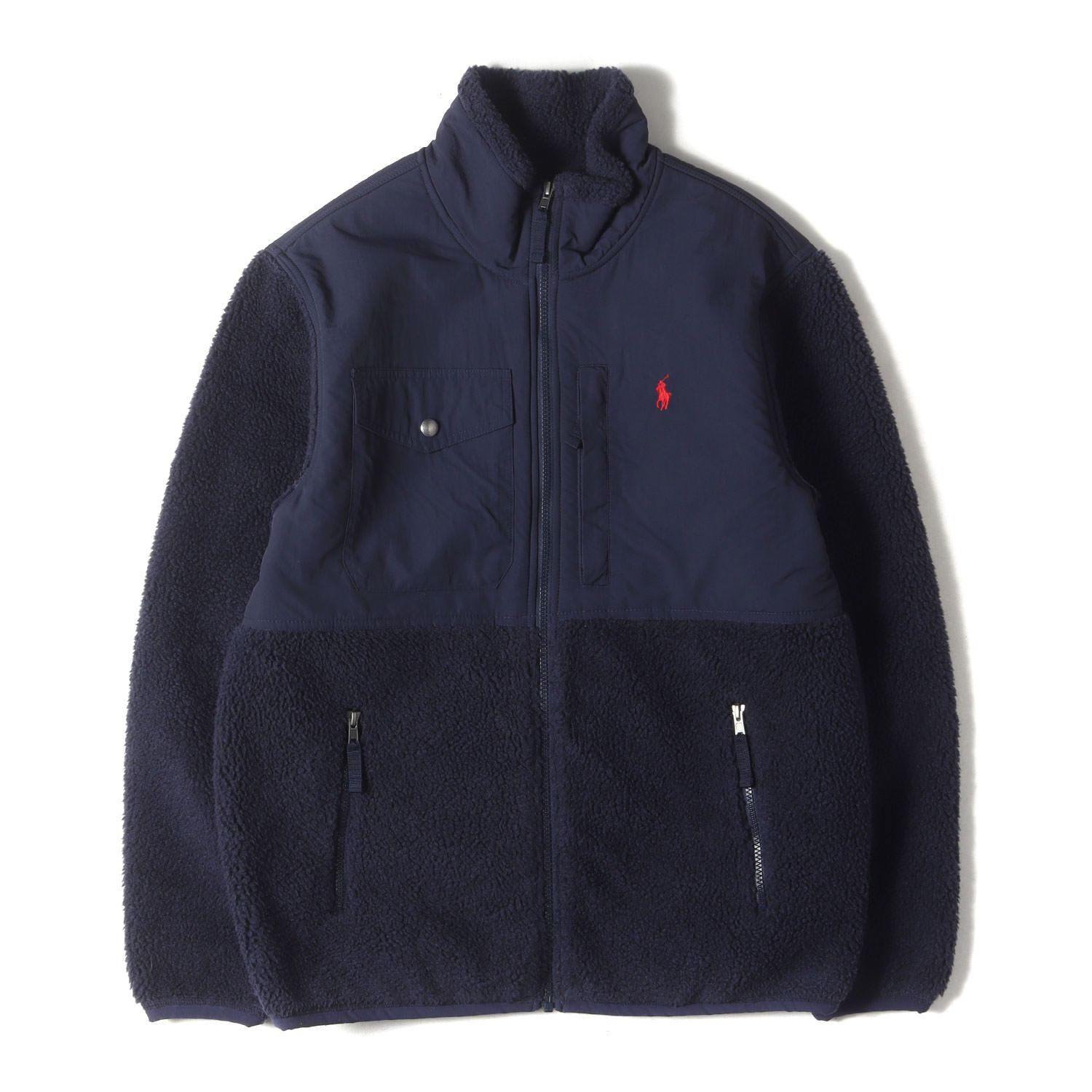 POLO Ralph Lauren ポロ ラルフローレン [現行モデル] フリースボア フルジップ ジャケット ネイビーM