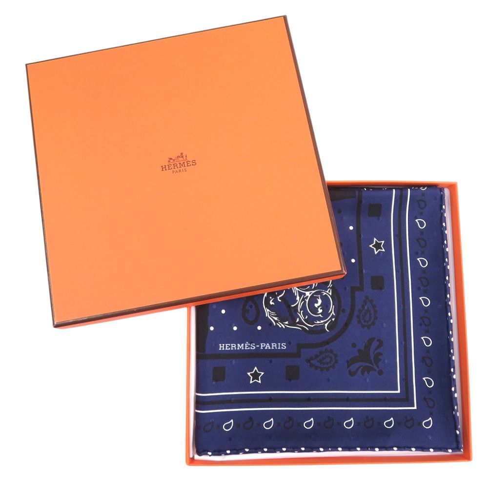 新品同様 エルメス カレ55 Les Cles Bandana レ クレ バンダナ シルク