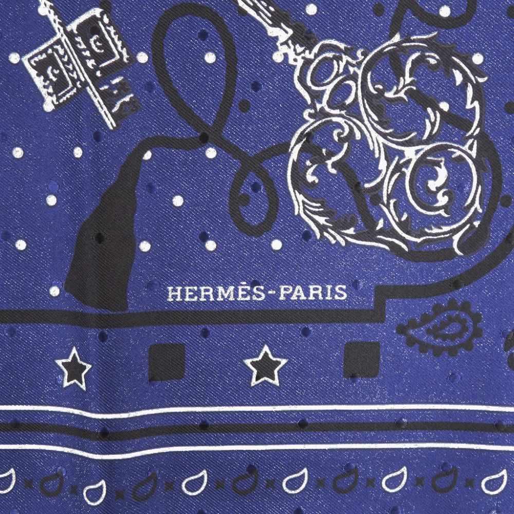 新品同様 エルメス カレ55 Les Cles Bandana レ クレ バンダナ シルク