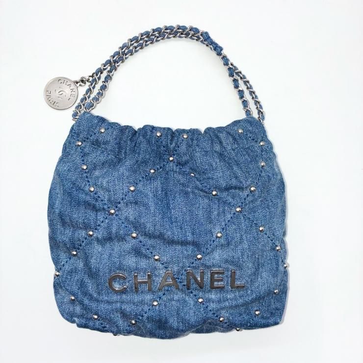 CHANEL シャネル 22 ミニ デニム 2WAY ハンドバッグ ショルダー