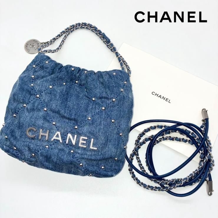 CHANEL シャネル 22 ミニ デニム 2WAY ハンドバッグ ショルダー