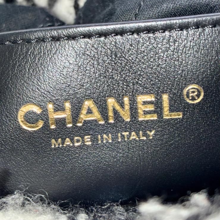 CHANEL シャネル 22 ミニ ウール カメリア ツイード 2WAY ハンドバッグ