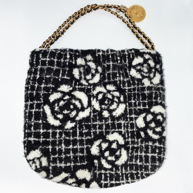 CHANEL シャネル 22 ミニ ウール カメリア ツイード 2WAY ハンドバッグ