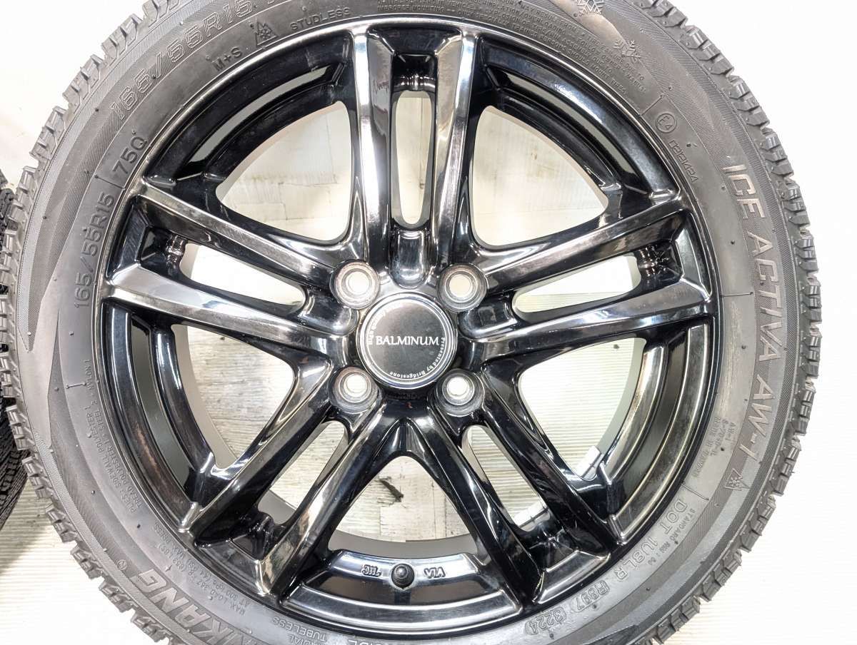 165/55R15 ナンカン ICE ACTIVA AW-1 バルミナ 15x4.5 45 100-4穴 中古