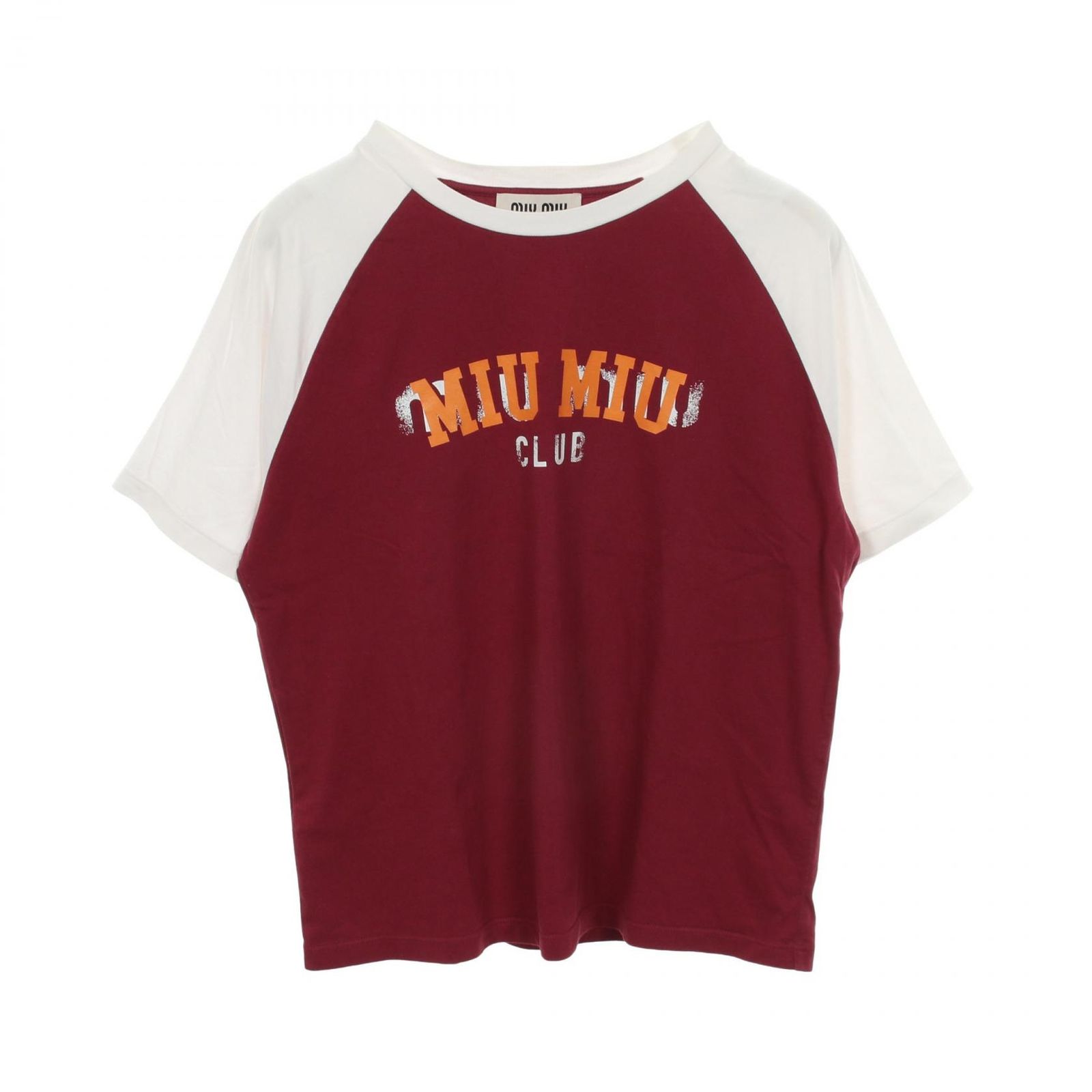 Miu Miu ミュウ ミュウ ロゴプリント 半袖Tシャツ