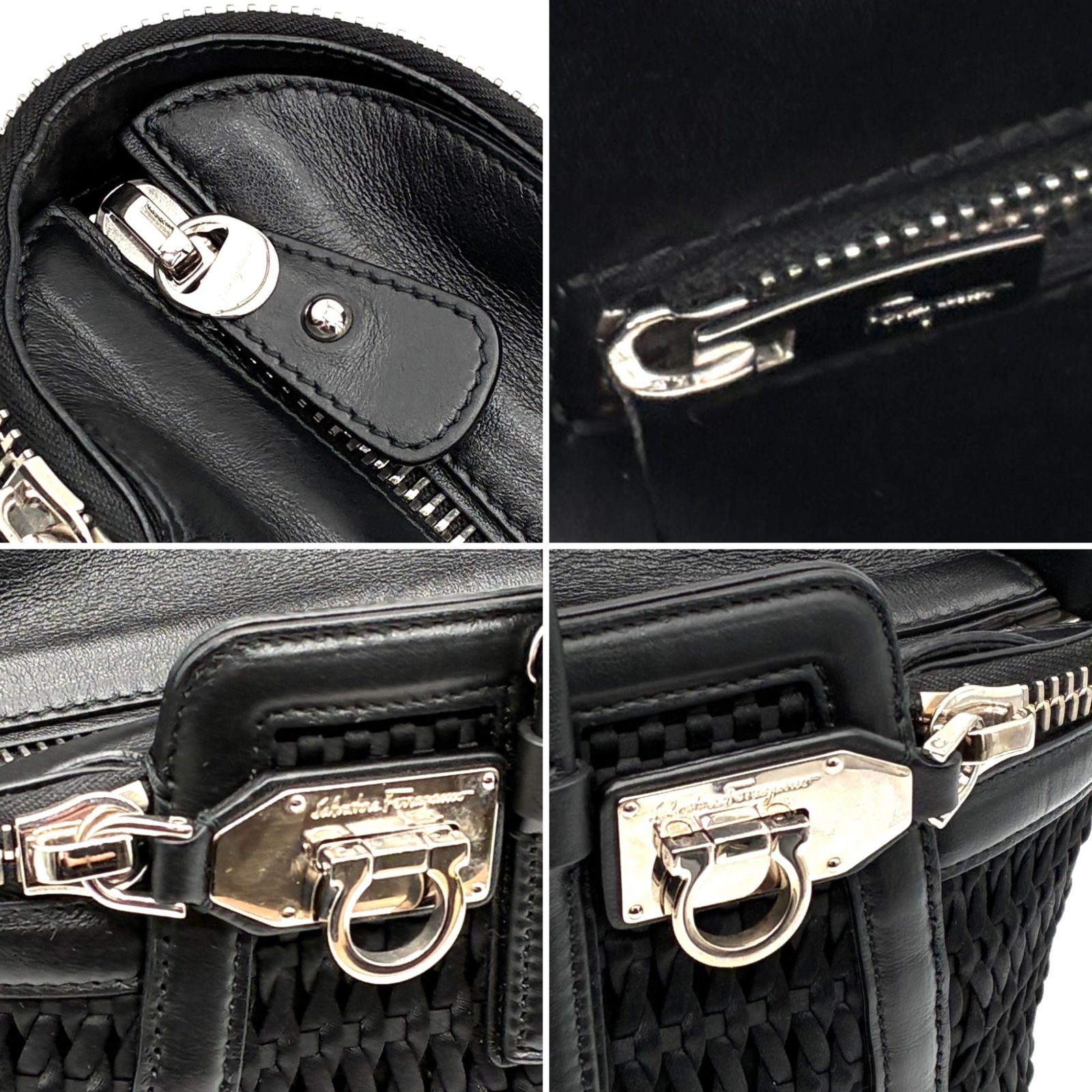 未使用に近い フェラガモ Ferragamo ハンドバッグ ダブルガンチーニ