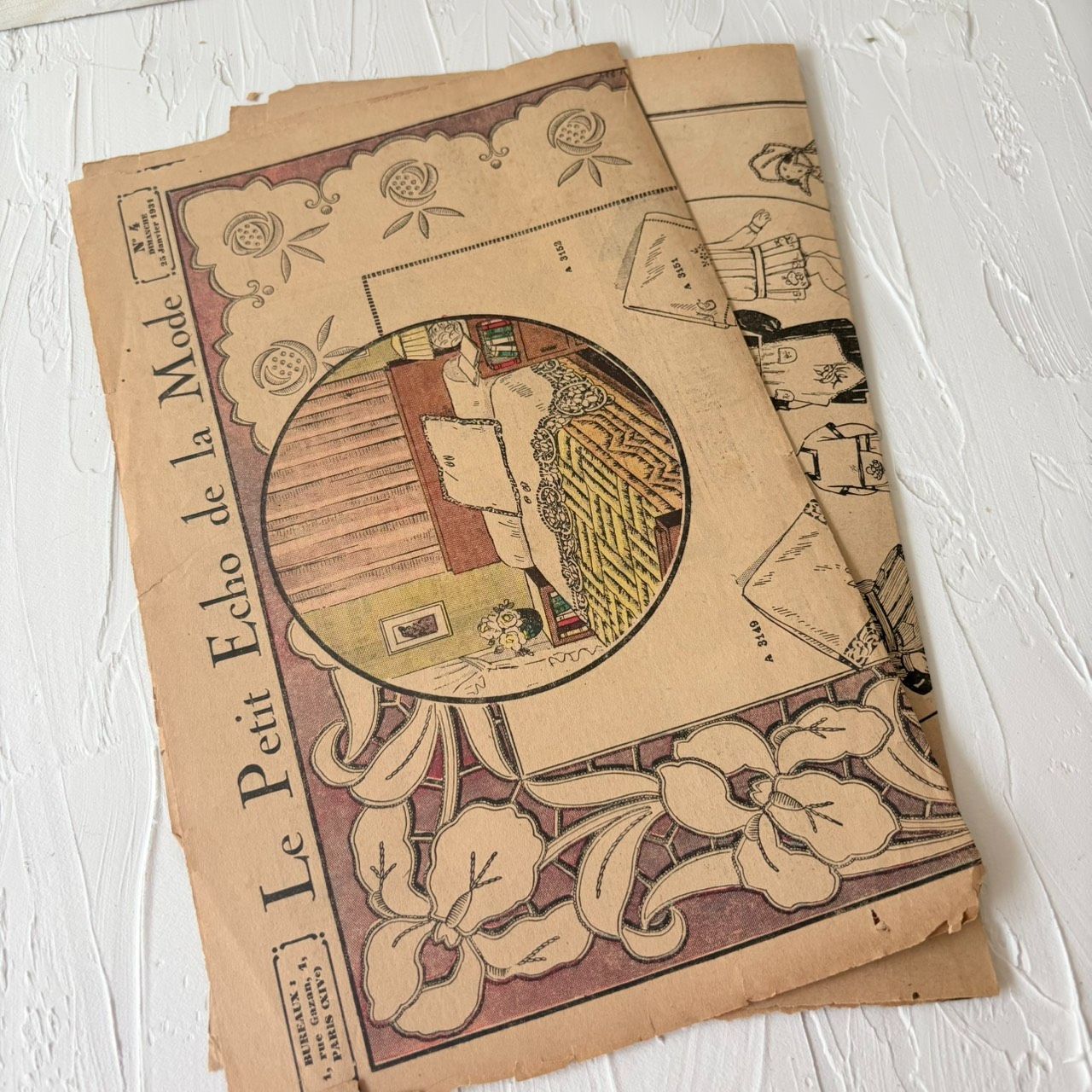 フランス アンティーク Le Petit Echo de la Mode 手芸雑誌 刺繍図案