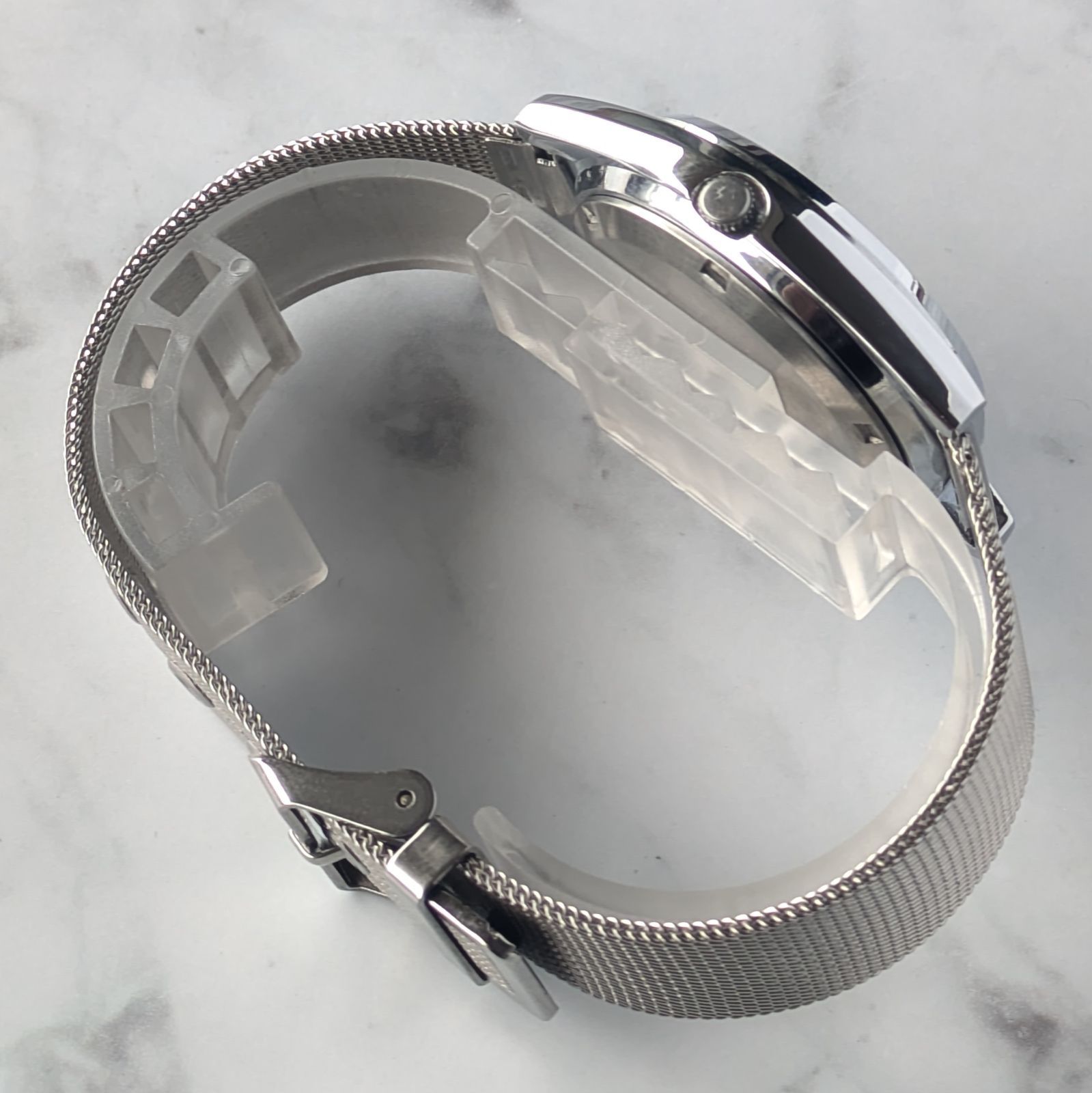 ち*お様 SEIKO セイコー 自動巻き 腕時計 シルバー メッシュベルト デイ 稼働品 SEIKO セイコー5 自動巻き 80s ヴィンテージ ダークグリーン