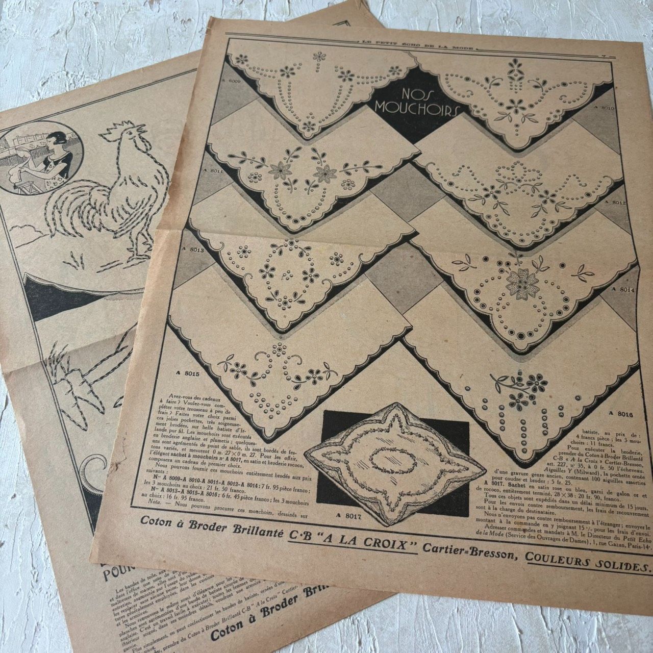 フランス アンティーク Le Petit Echo de la Mode 手芸雑誌 刺繍図案