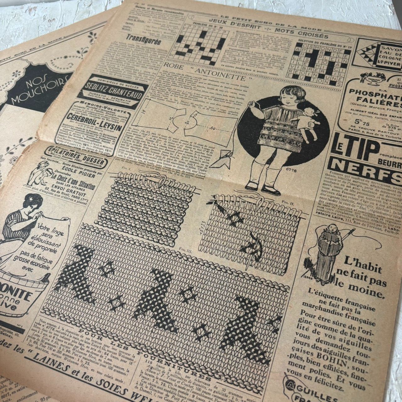 フランス アンティーク Le Petit Echo de la Mode 手芸雑誌 刺繍図案
