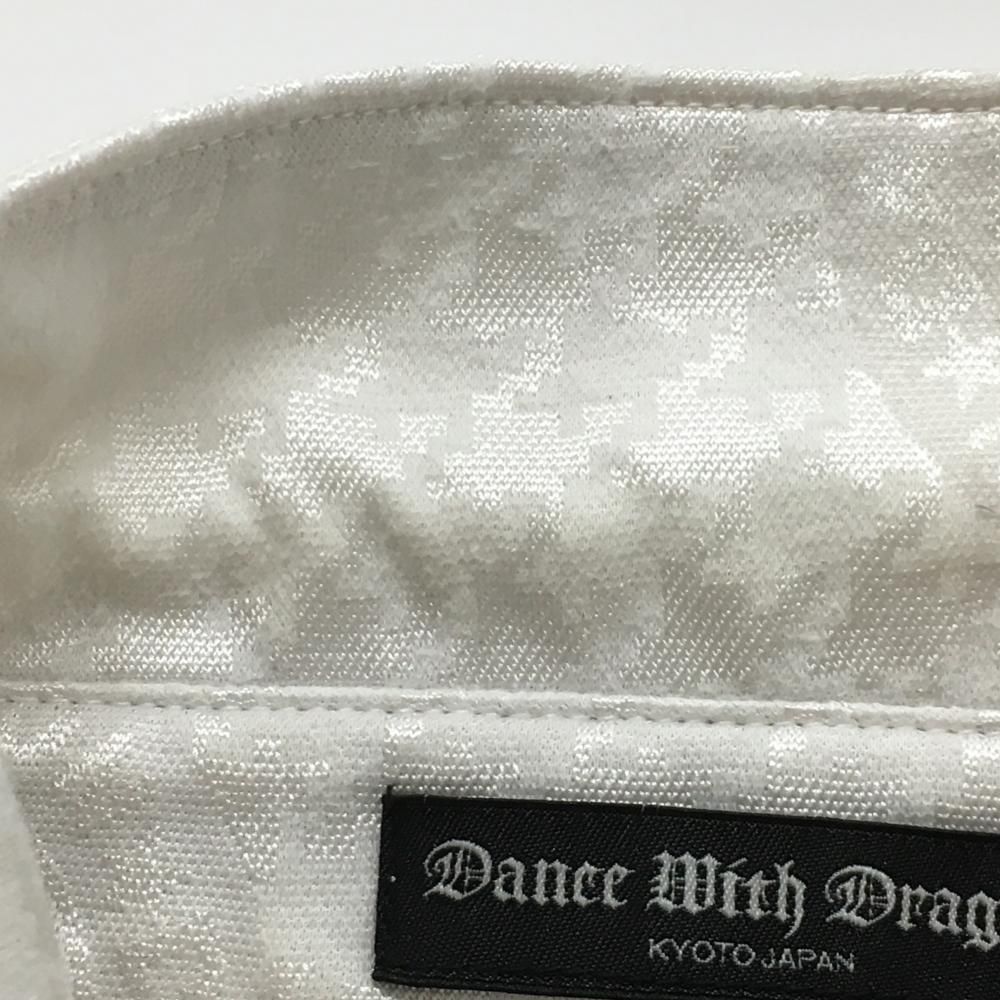 美品】ダンスウィズドラゴン 半袖ポロシャツ 白 千鳥格子地模様