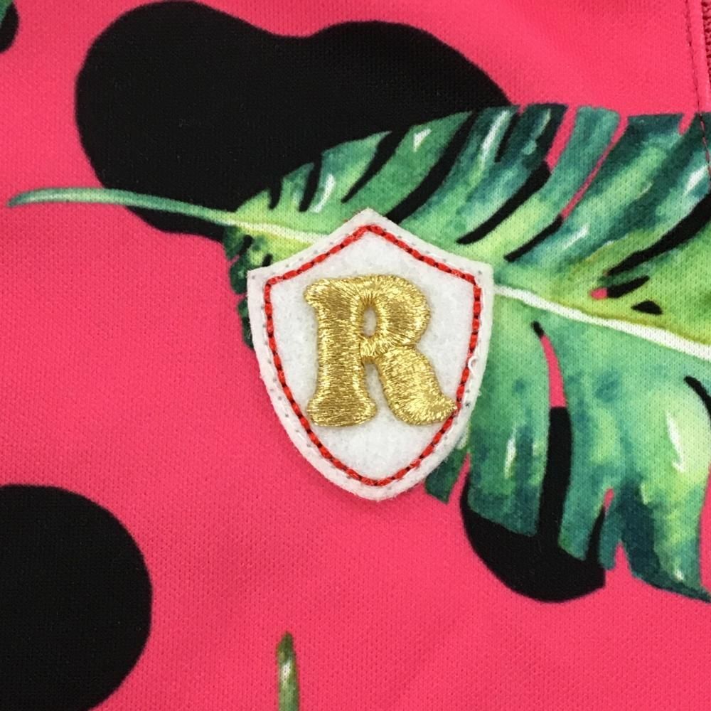 超美品】ラッセルノ ノースリーブポロシャツ ピンク×グリーン リーフ