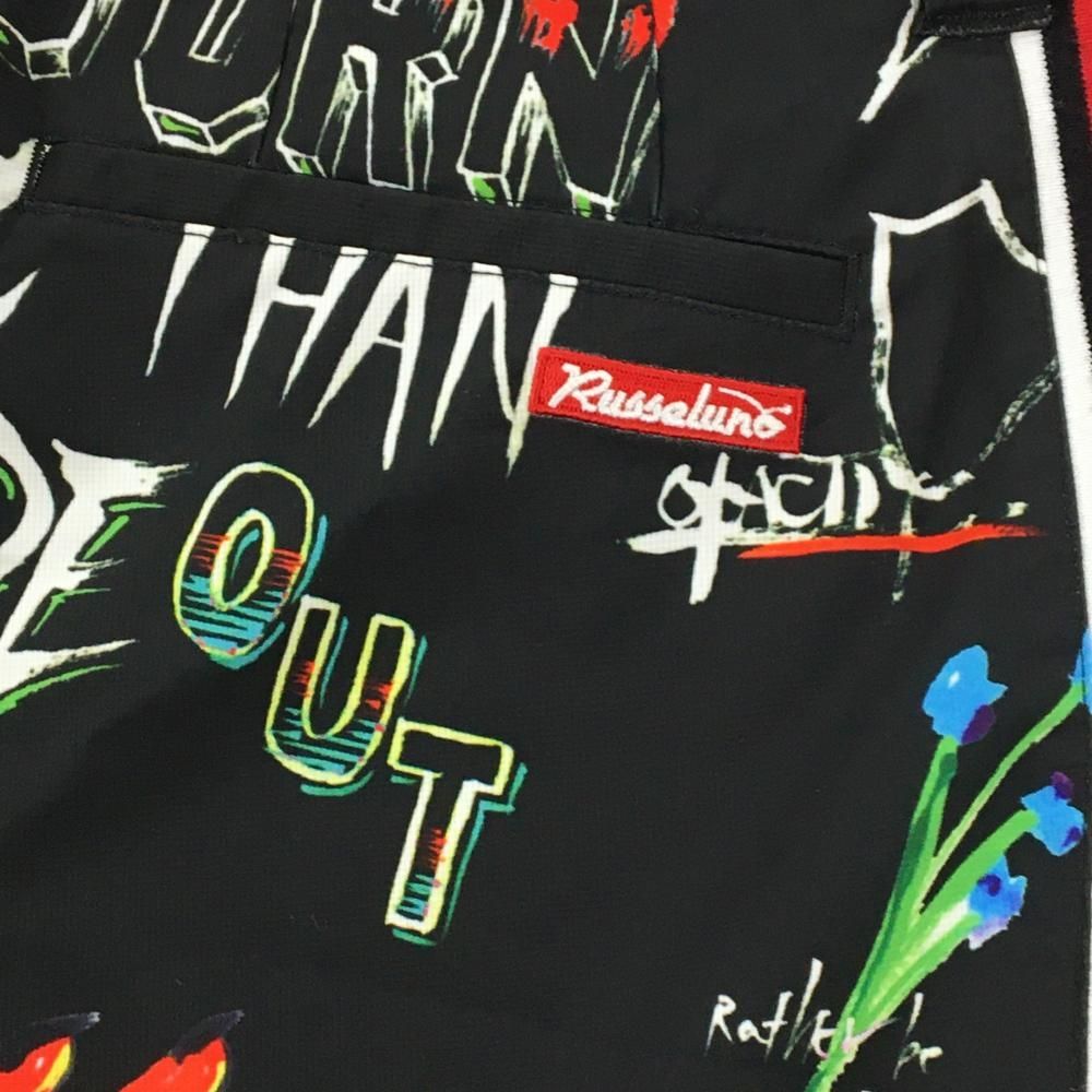 超美品】ラッセルノ ショートパンツ 黒×マルチカラー 総柄