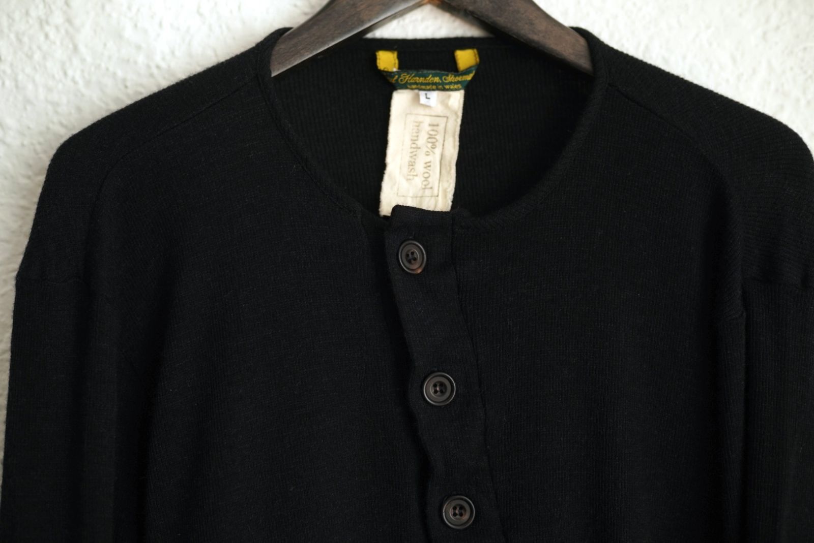 Mens Knit Slant ウールニットカーディガンセーター / Paul Harnden