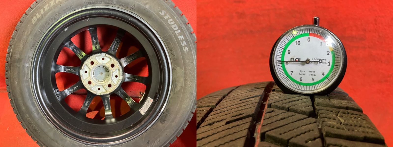 中古スタッドレスタイヤホイールセット【155/65R14 BRIDGESTONE VRX3