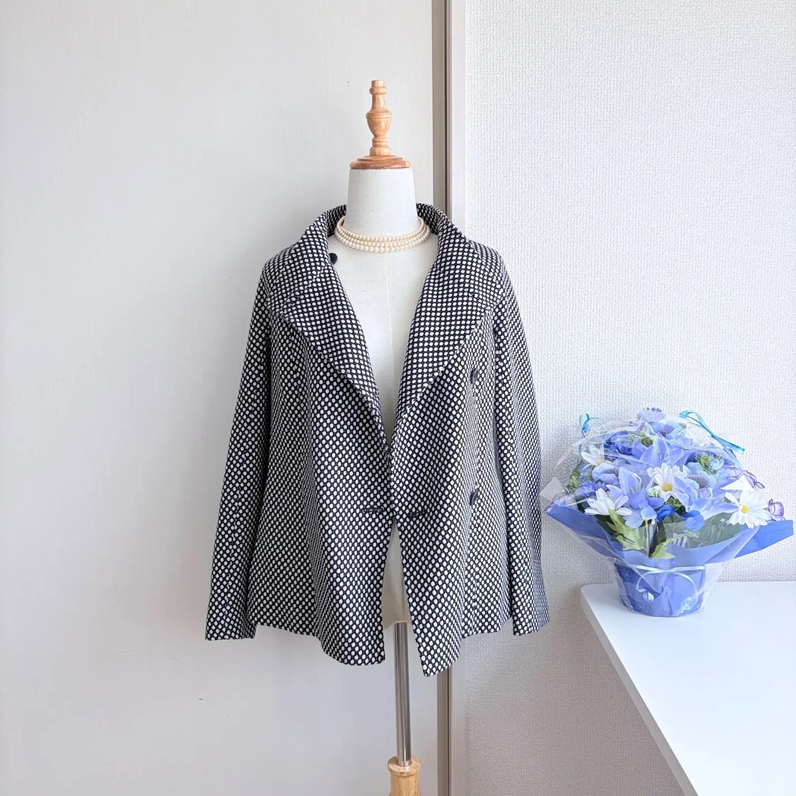 最高級 白タグ Max Mara 95%virgin wool・5%cashmere コート J42(M〜L