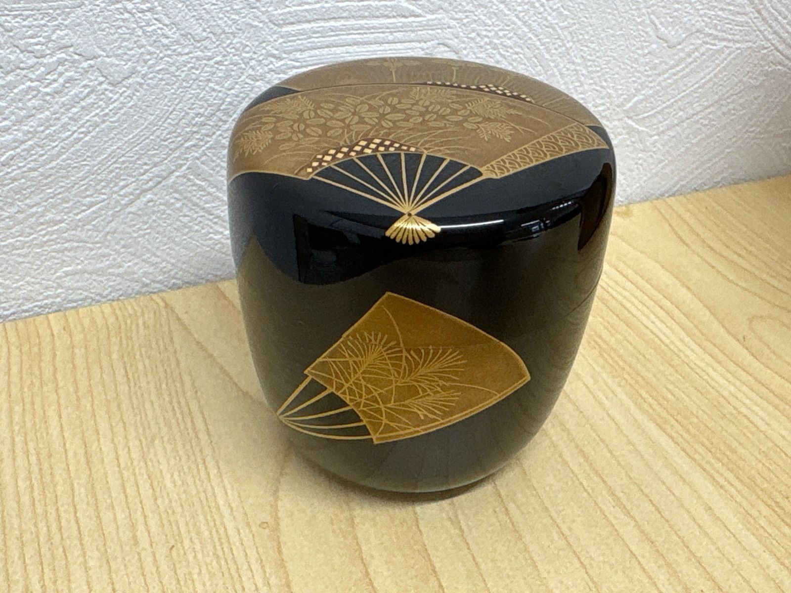 茶道具 輪島塗 牧野正峰作 扇面蒔絵 棗 共箱 - メルカリ