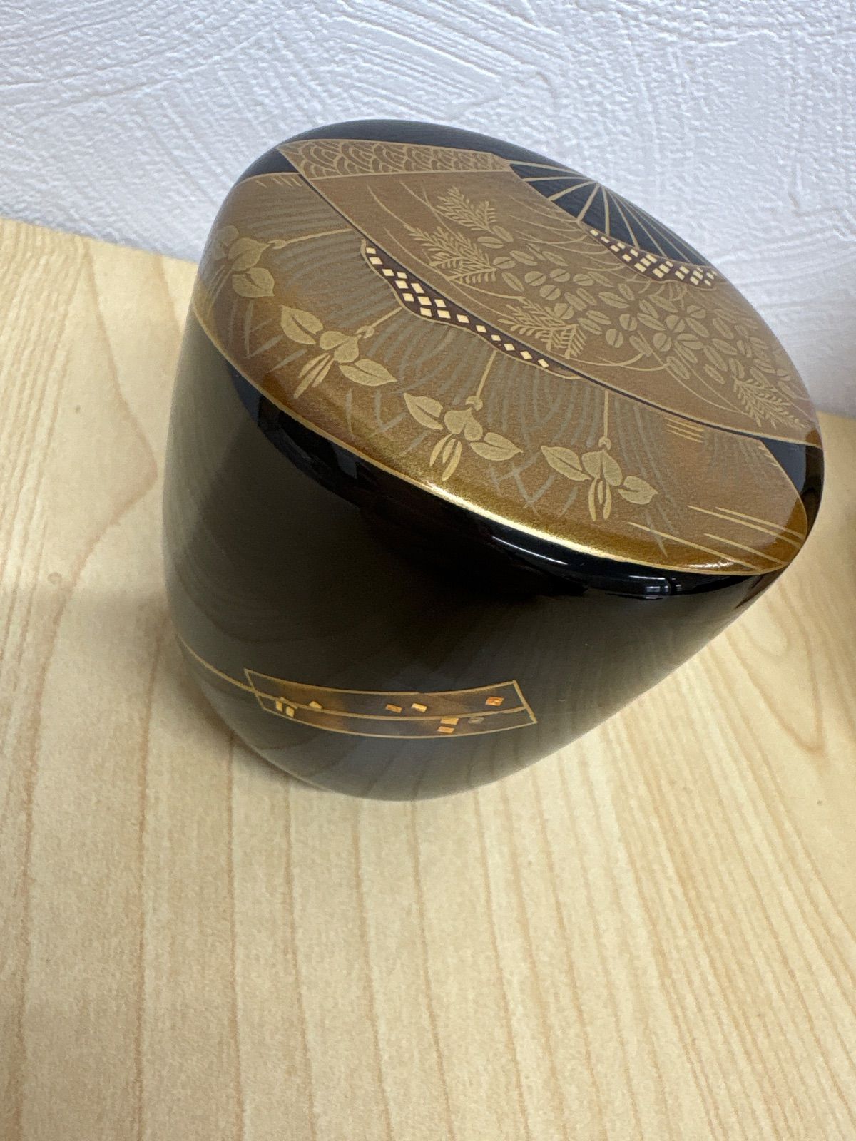 茶道具 輪島塗 牧野正峰作 扇面蒔絵 棗 共箱 - メルカリ