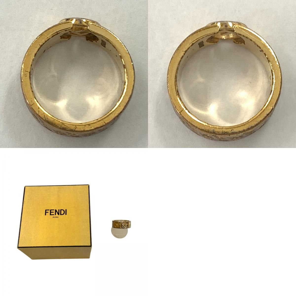 FENDI フェンディ FF ロゴ エフ イズ リング 指輪 M 8AG796 ゴールド