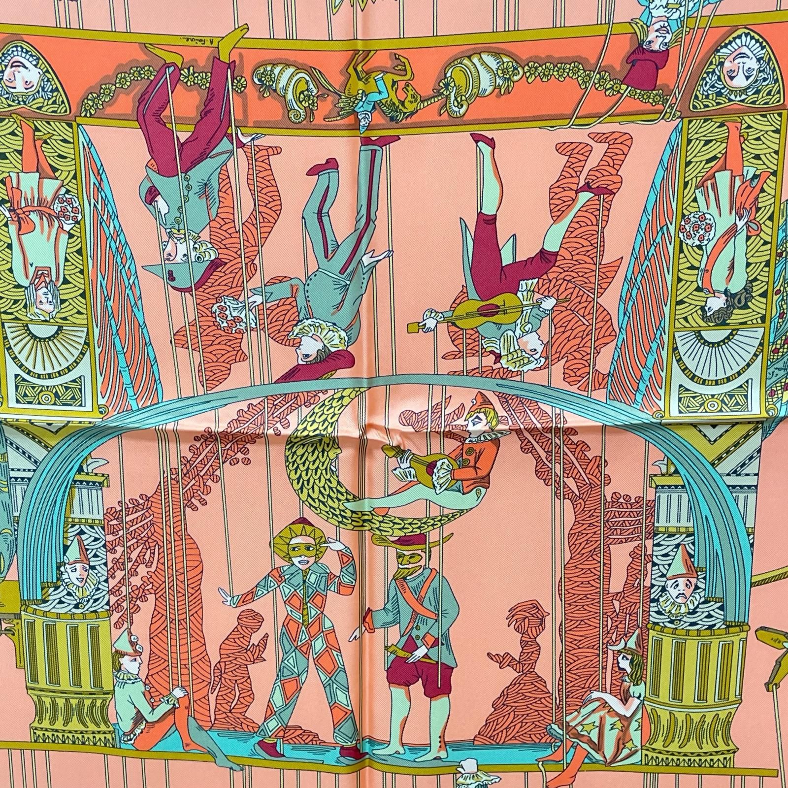 HERMES エルメス 大判スカーフ カレ90 LE TEMPS des MARIONNETTES