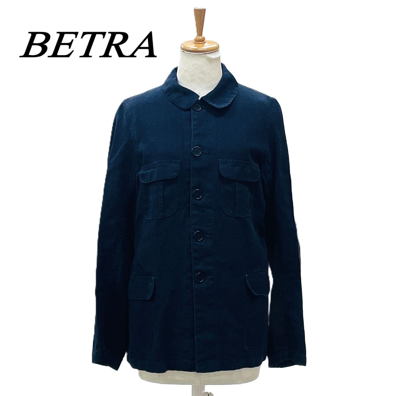 VETRA べトラ リネンジャケット カバーオール 16 ダークネイビー