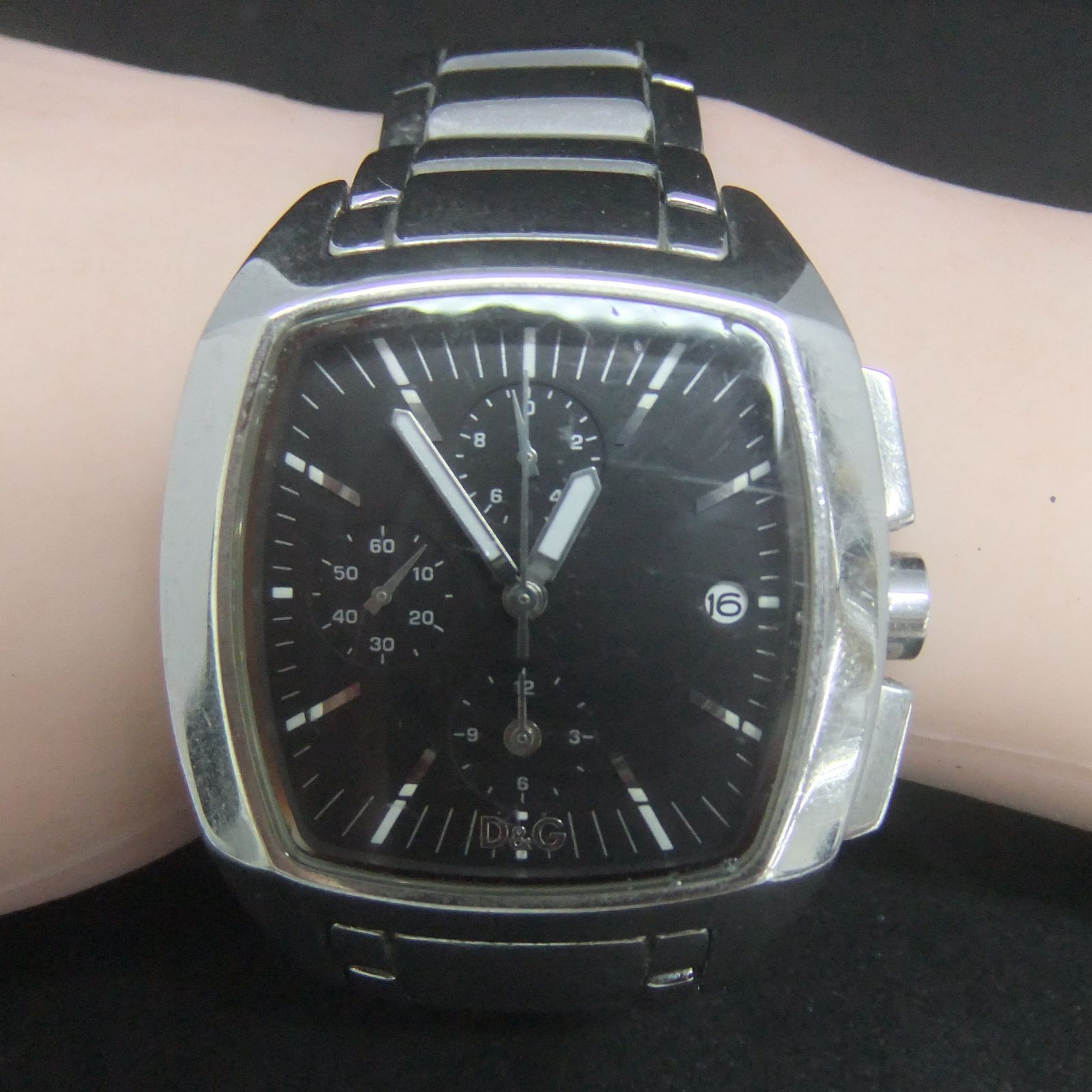 Du0026G TIME ドルガバ D&G SANDPIPERクロノグラフ SSベルト時計 