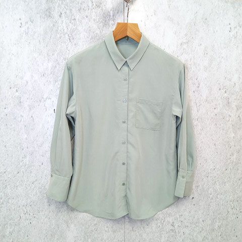 COUP DE CHANCE クードシャンス シャツ ピーチ加工 ドロップショルダー 抜け衿 ハイネック ミントグリーン 40サイズ 〇□☆