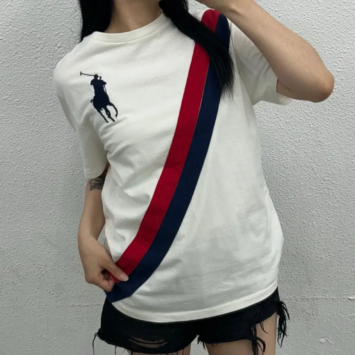ポロ ラルフローレン ブラック ビックポニー カラー バイカラー PK半袖 XL