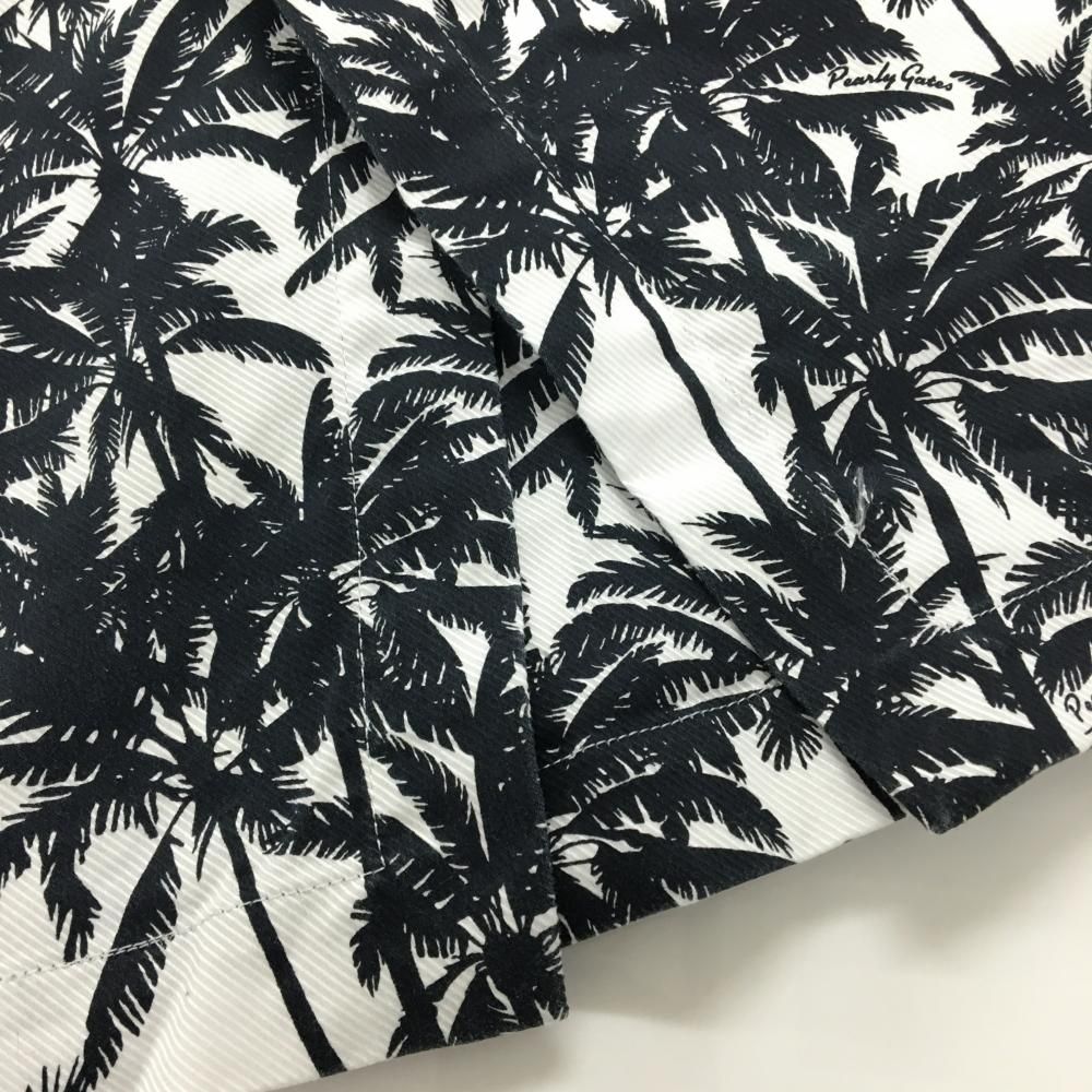 超美品】パーリーゲイツ スカート 白×ネイビー ヤシの木総柄