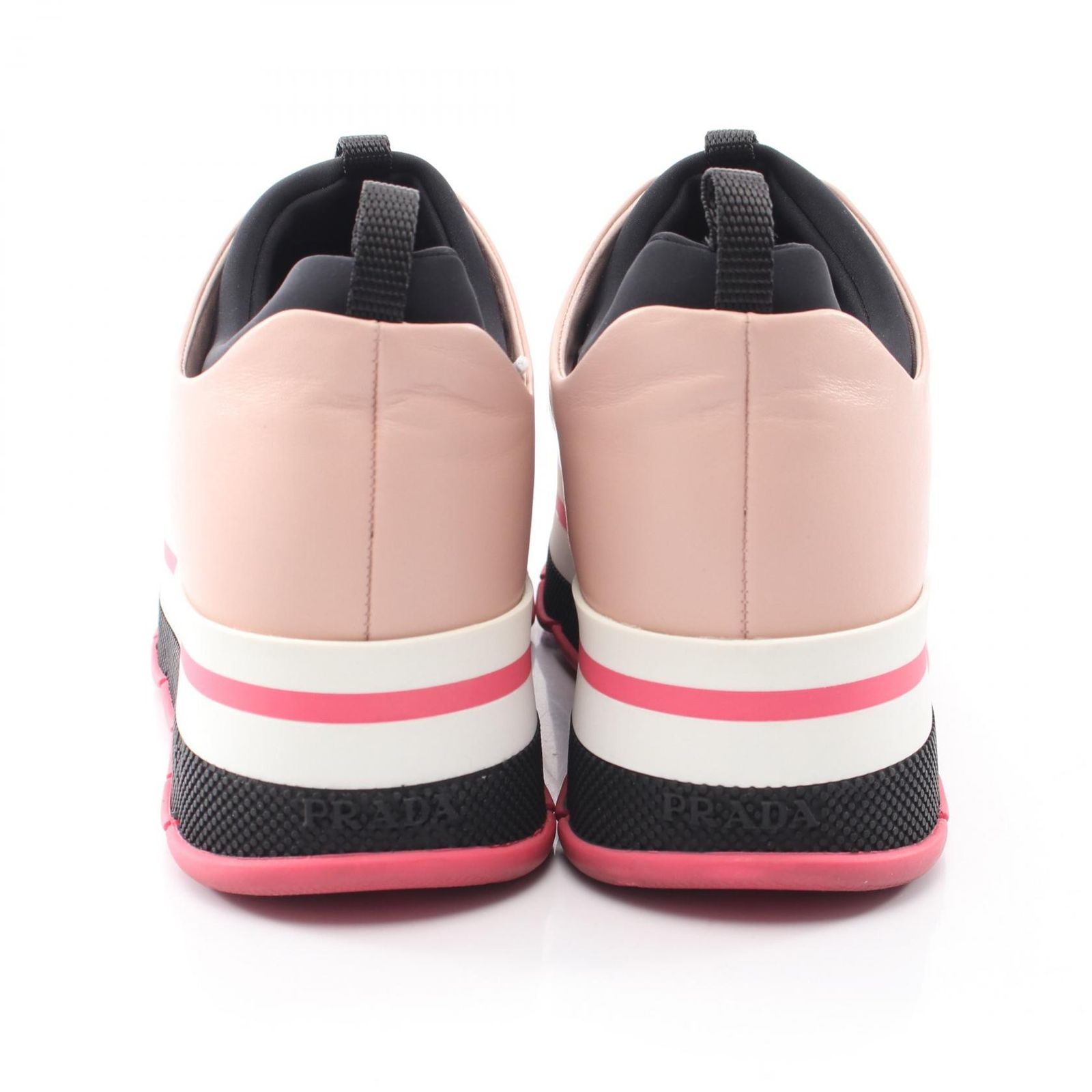 プラダ PRADA スニーカー 厚底 ピンク レザー スニーカー レディース