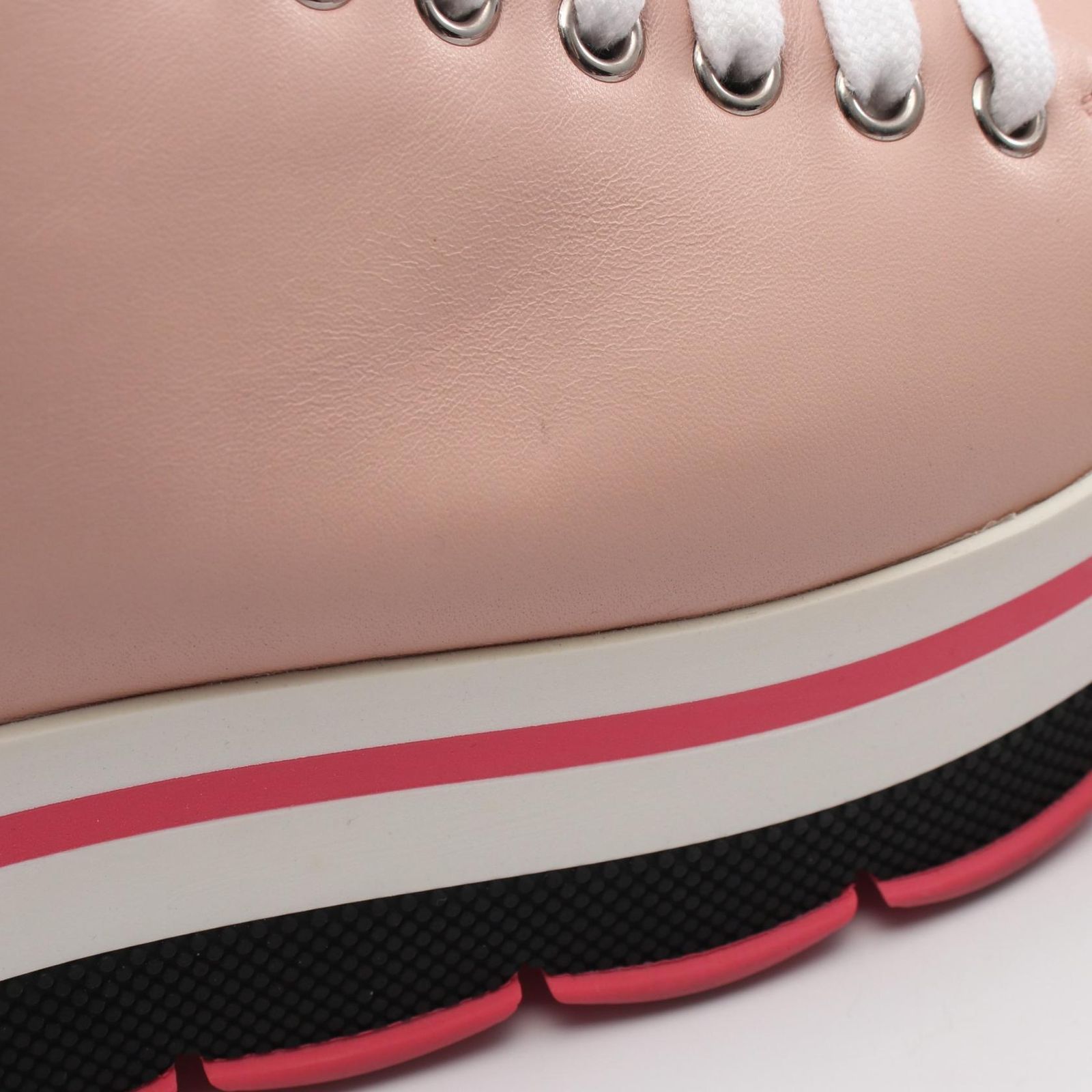 プラダ PRADA スニーカー 厚底 ピンク レザー スニーカー レディース