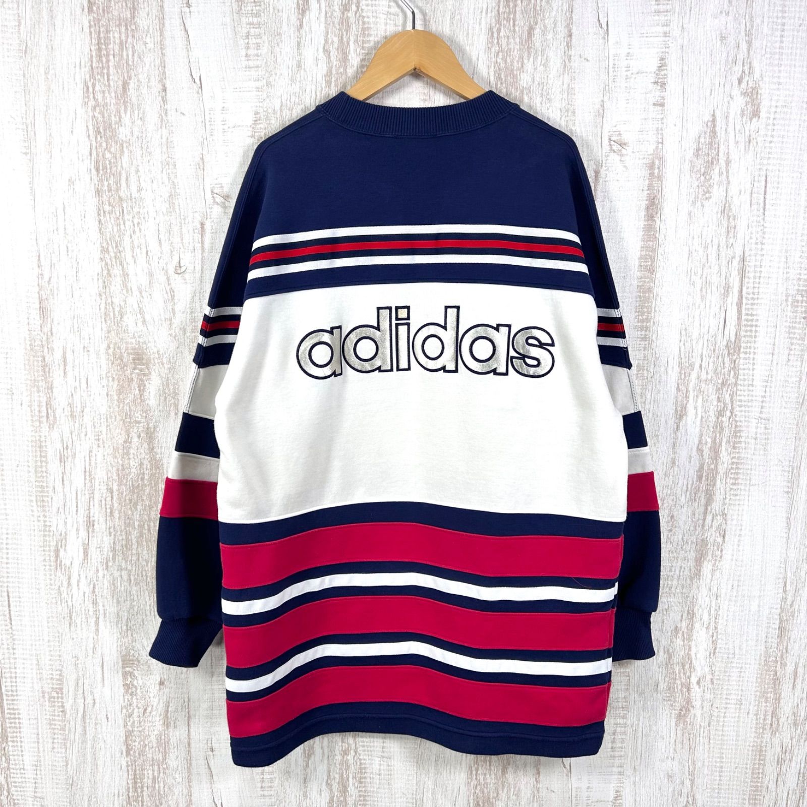 古着 90s adidas ヴィンテージ アディダス 両面ロゴ刺繡 ライン