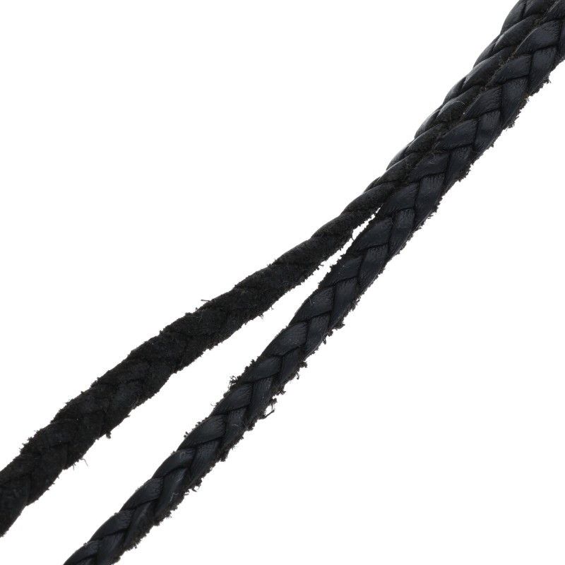クロムハーツ LEATHER BRAID/ボロチップレザーブレード シルバー