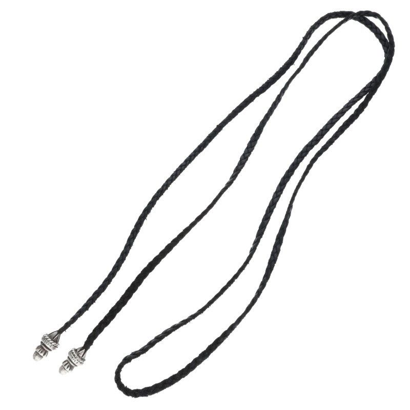 クロムハーツ LEATHER BRAID/ボロチップレザーブレード シルバー