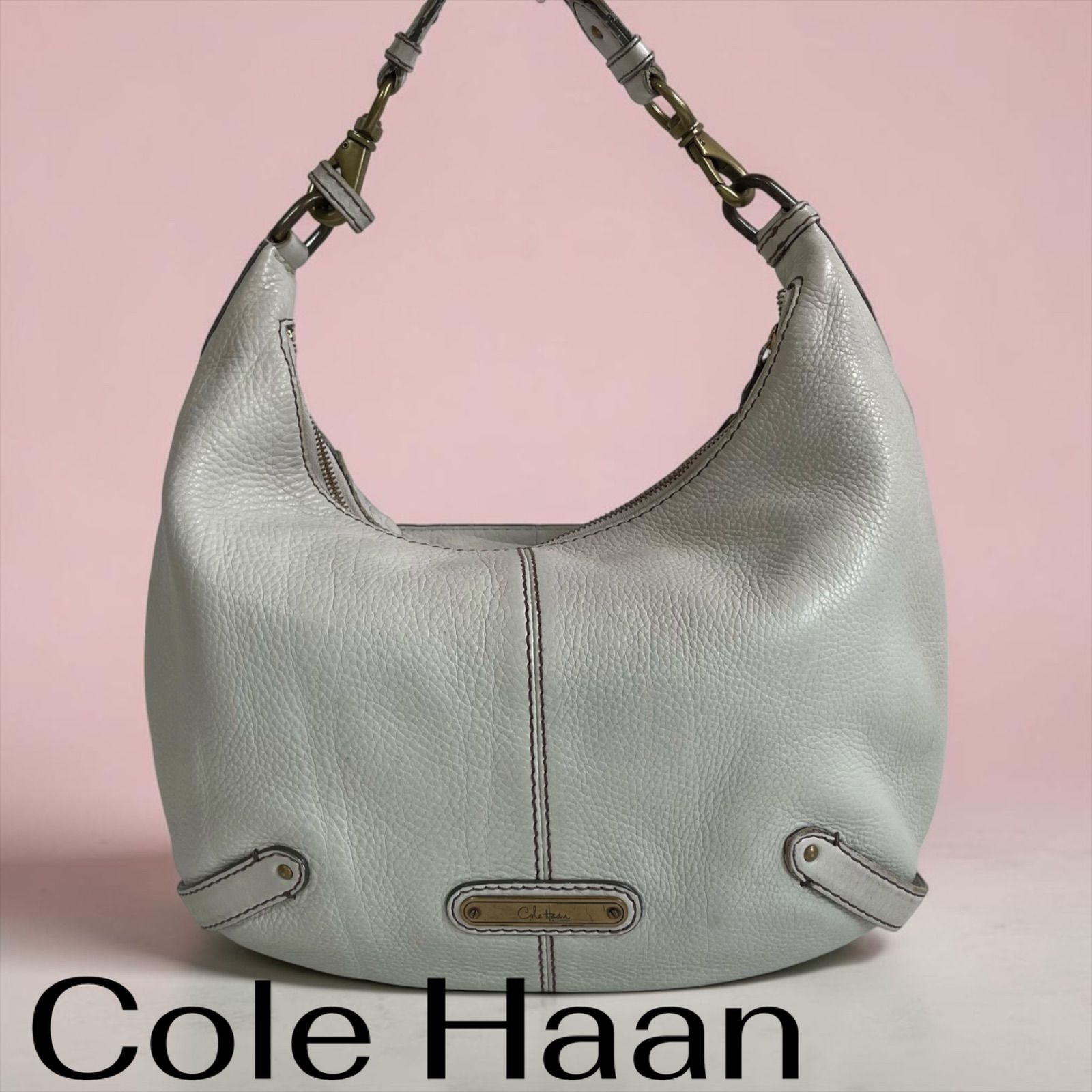 Cole Haan レザー ショルダーバッグ 白 - メルカリ