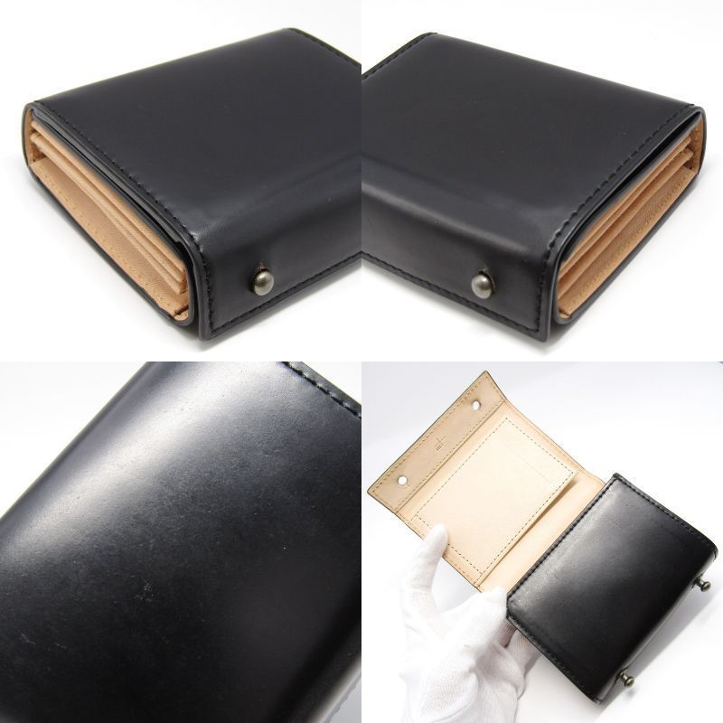 美品 m+ エムピウ ミニ財布 millefoglie2 CORDOVAN27 13014302