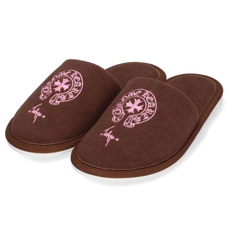 クロムハーツ　スリッパ　Mサイズ　新品未使用　東京限定　ホースシュー　ピンク クロムハーツ HOTEL SLIPPER 東京限定ホースシュー刺繍スリッパ メンズ