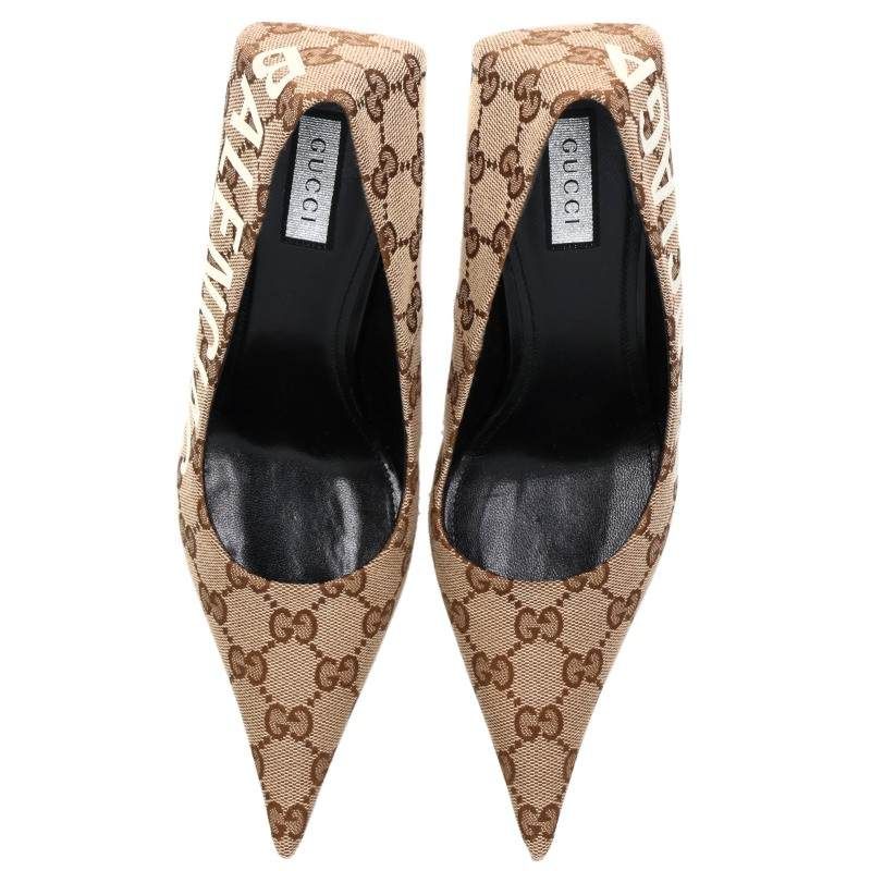 バレンシアガ　パンプス／ヒール　36 バレンシアガ ×グッチ GUCCI 676603 BB総柄ヒールパンプス レディース