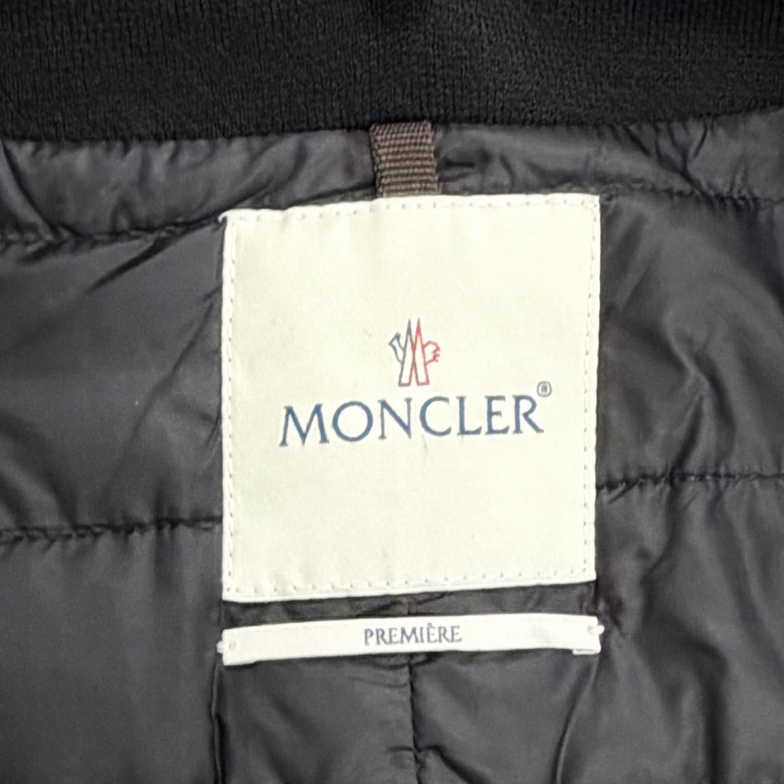 美品△MONCLER モンクレール PREMIERE NOISETTE ウール100％ 襟ミンク