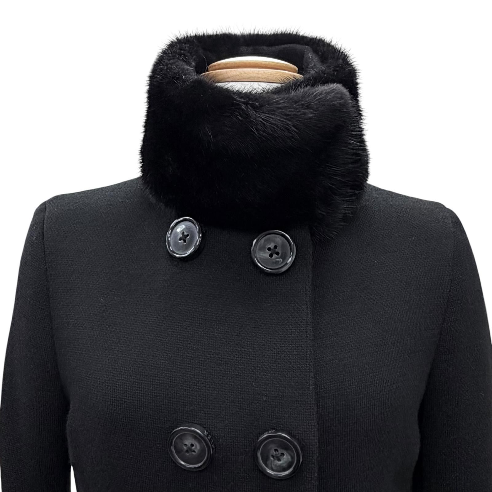 美品△MONCLER モンクレール PREMIERE NOISETTE ウール100％ 襟ミンク