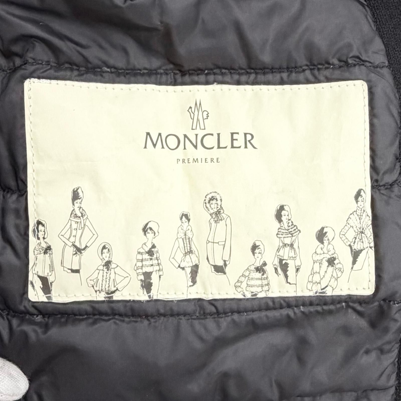 美品△MONCLER モンクレール PREMIERE NOISETTE ウール100％ 襟ミンク