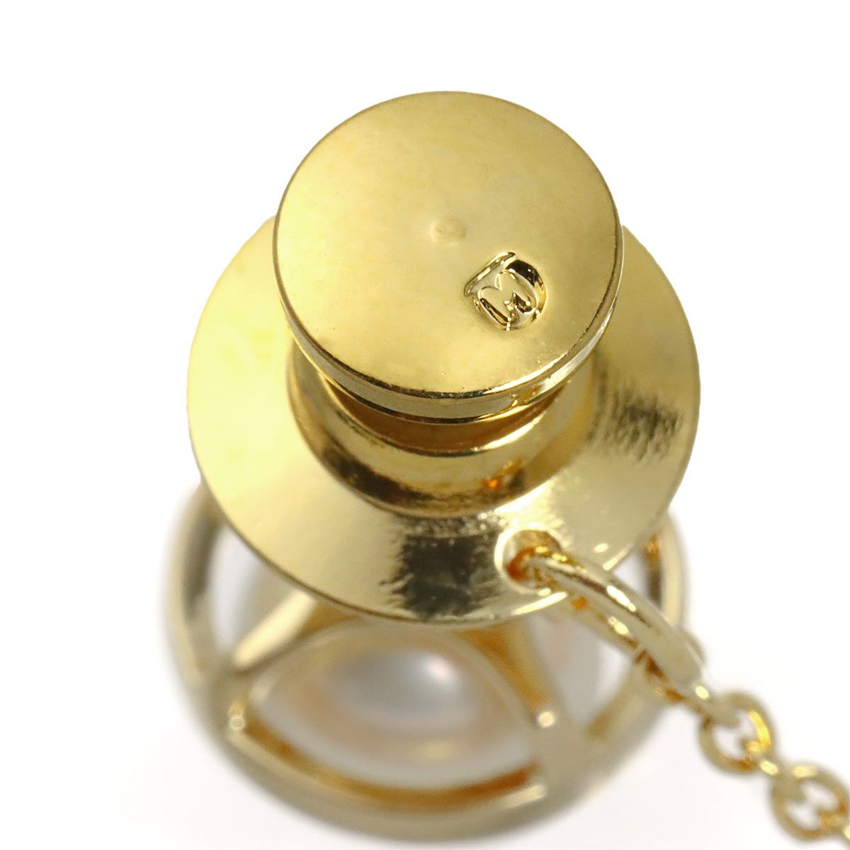ミキモト MIKIMOTO アコヤ真珠 6.8mm ピンブローチ K18 YG イエロー