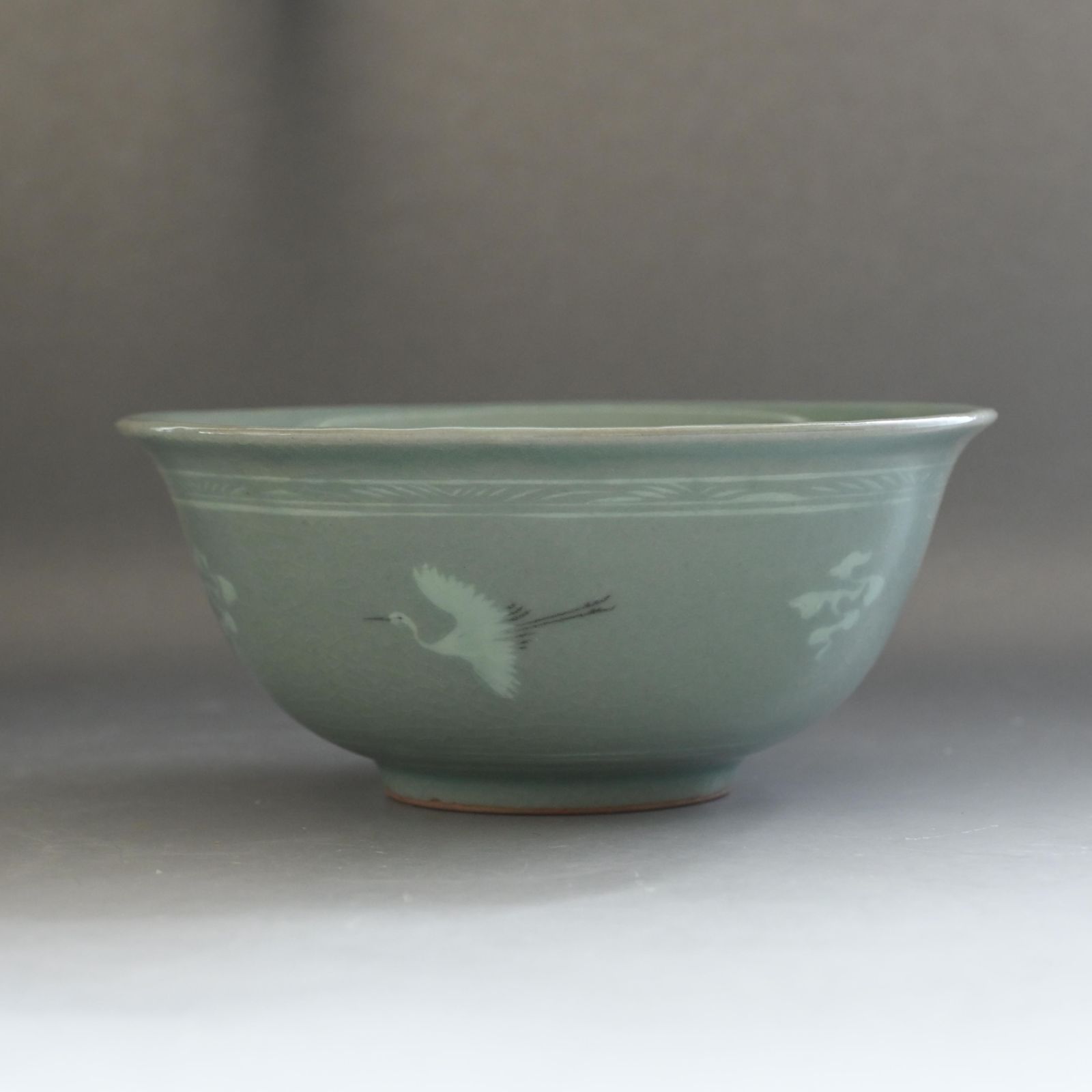 韓国高麗青磁茶碗 流谷窯 鶴文 在銘 茶道具 抹茶碗 合わせ箱付 - メルカリ