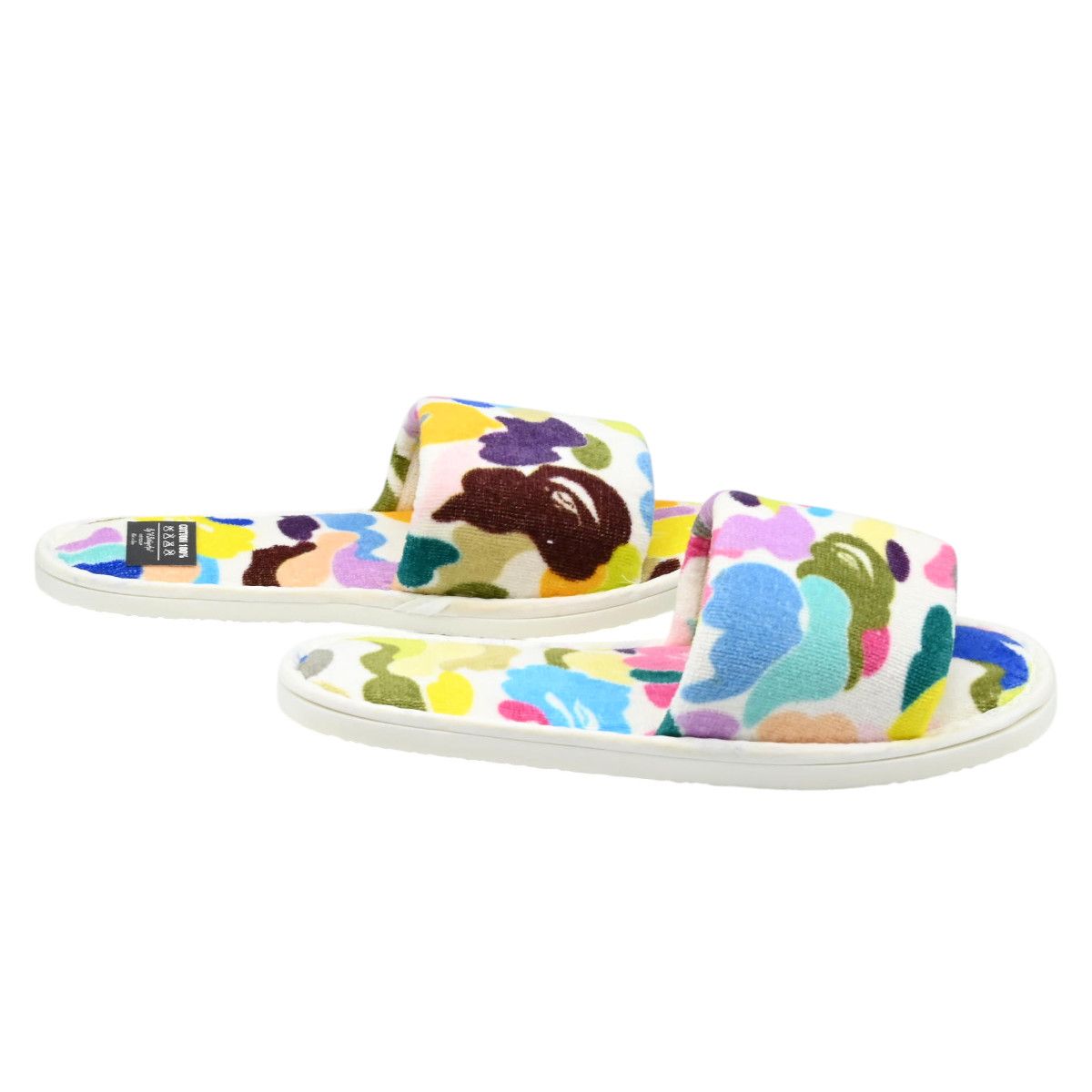 A Bathing Ape ア ベイシングエイプ 初期 マルチカモ コットン スリッパ ルームシューズ マルチカラー K2607-k027 A Bathing Ape ア ベイシングエイプ 初期 マルチカモ コットン スリッパ ルームシューズ マルチカラー K2607-k027