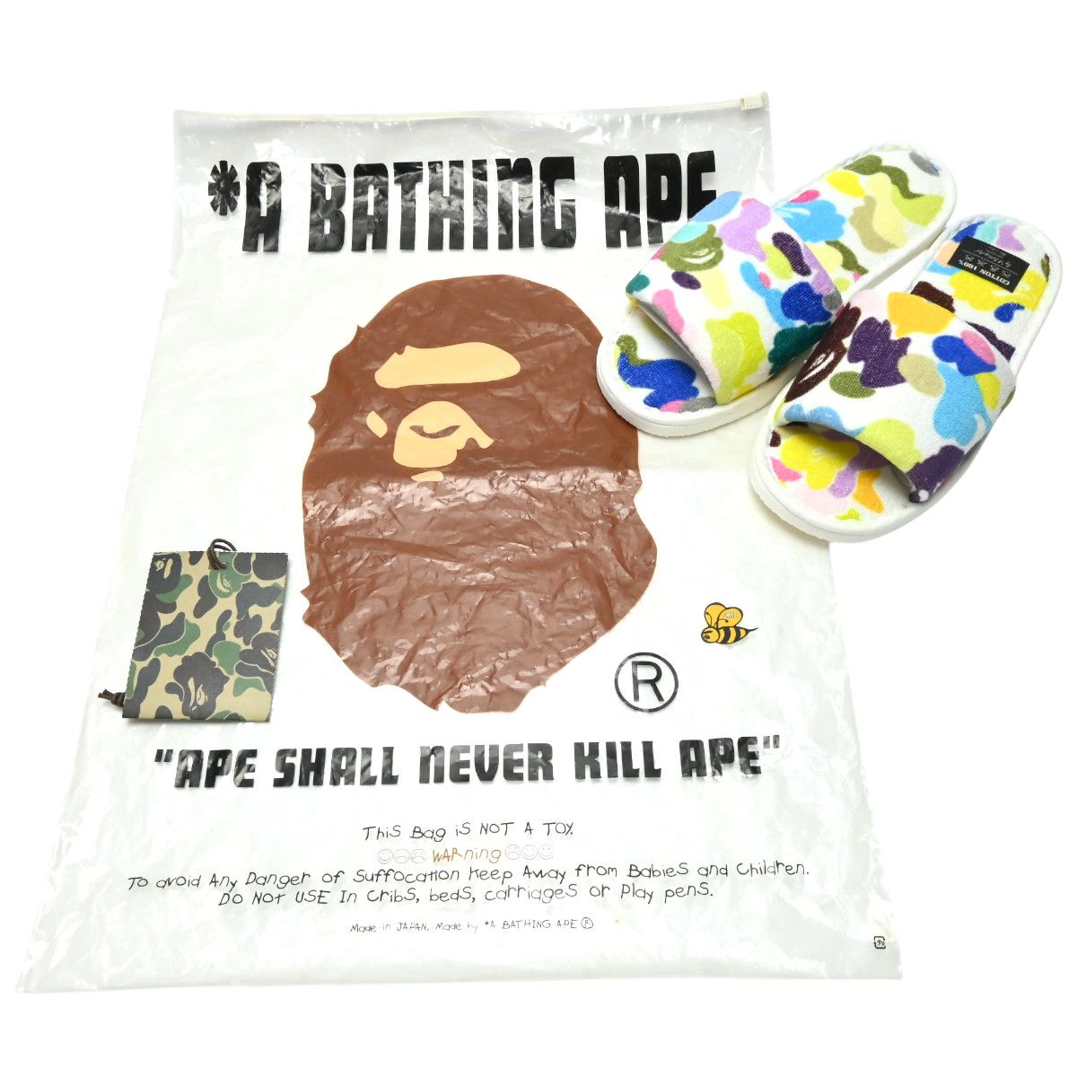 A Bathing Ape ア ベイシングエイプ 初期 マルチカモ コットン スリッパ ルームシューズ マルチカラー K2607-k027 A Bathing Ape ア ベイシングエイプ 初期 マルチカモ コットン スリッパ ルームシューズ マルチカラー K2607-k027