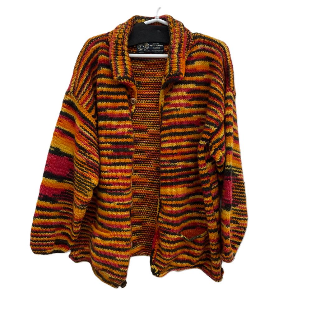 ニット カーディガン OTAVALO NATIVE AMERICAN エクアドル製 サイズ表記なし ニット カーディガン OTAVALO NATIVE AMERICAN エクアドル製 サイズ