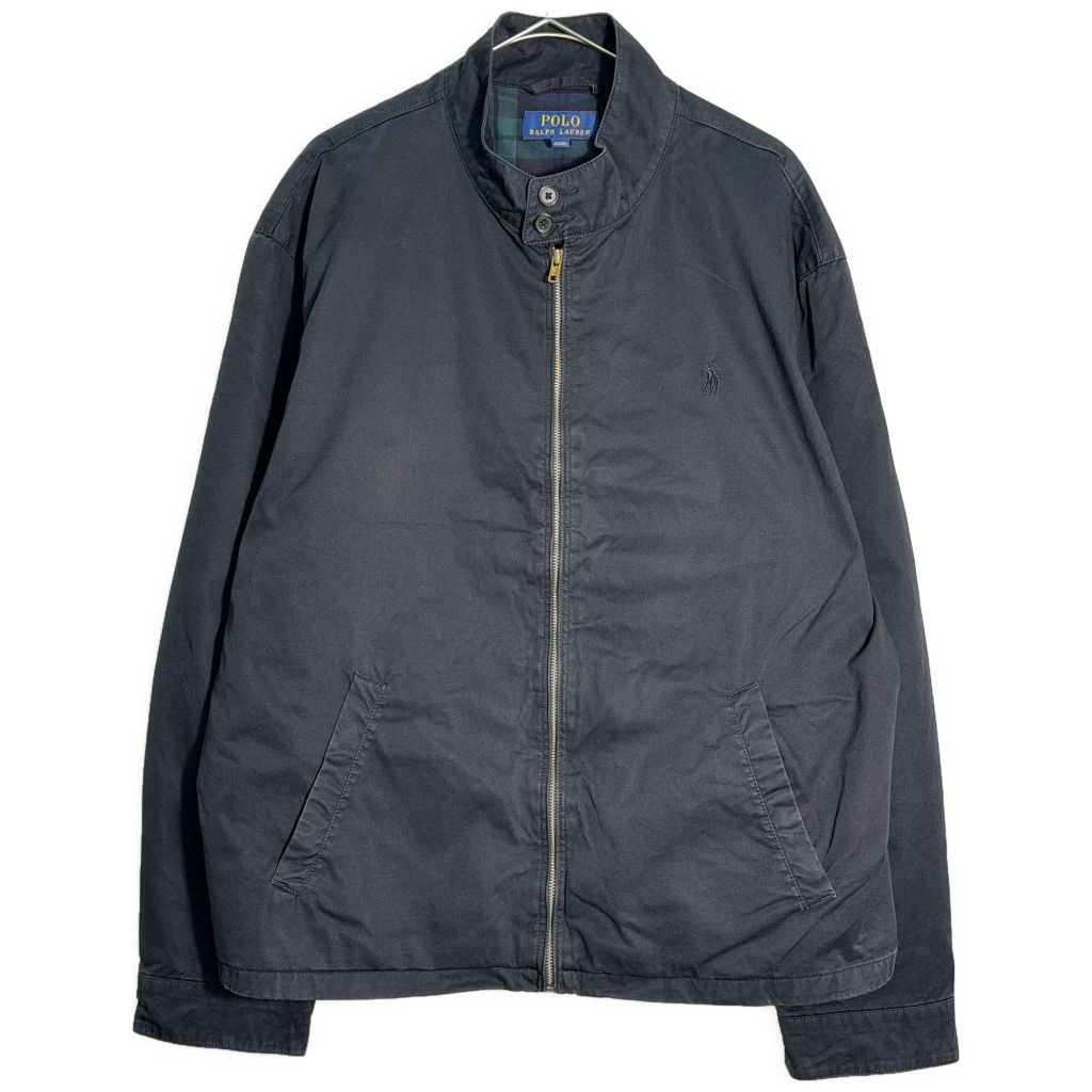 Polo by Ralph Lauren ポロ ラルフローレン ハリントンジャケット スイングトップ ブラック(メンズ XL)中古 古着 Y4968 Polo by Ralph Lauren ポロ ラルフローレン ハリントンジャケット