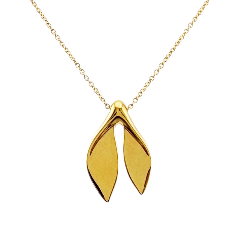 ティファニー リーフ フィン ネックレス 18金 K18イエローゴールド レディース TIFFANY&Co. 中古 ティファニー